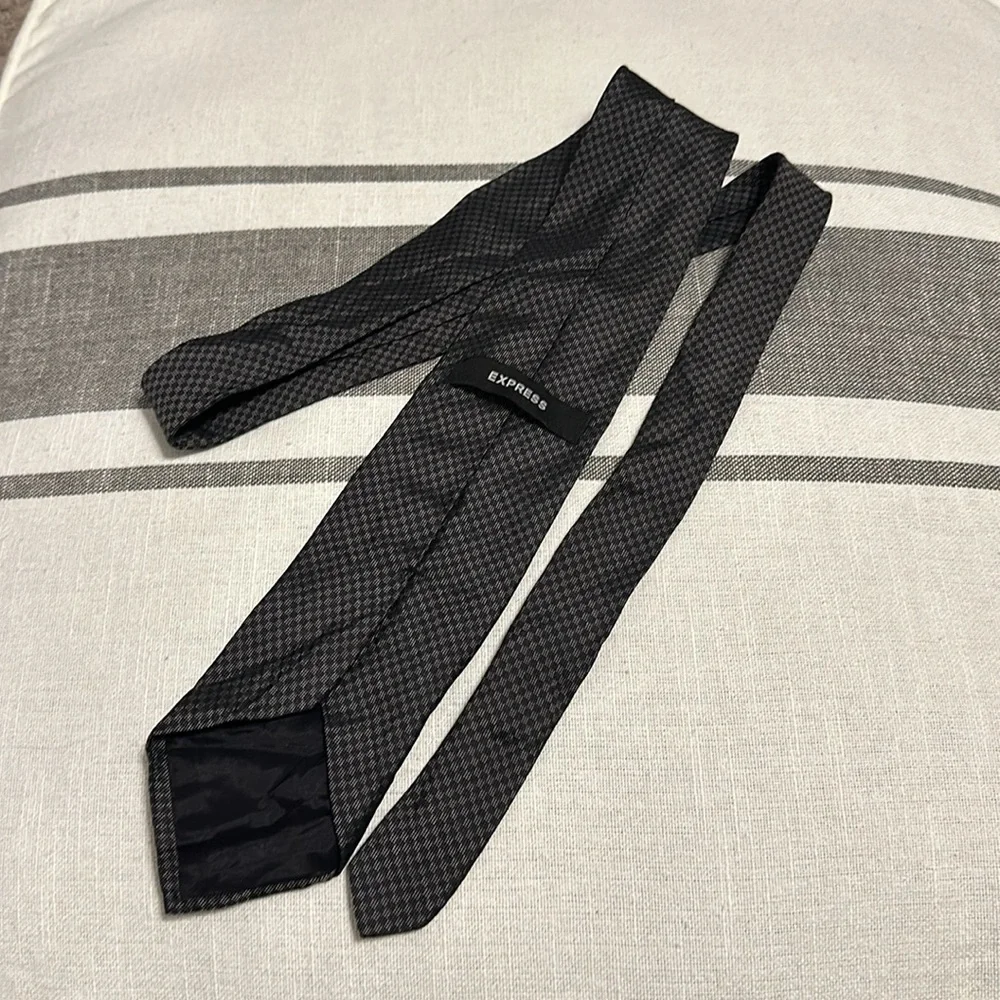 Express Men’s Tie in Black Checker Pattern